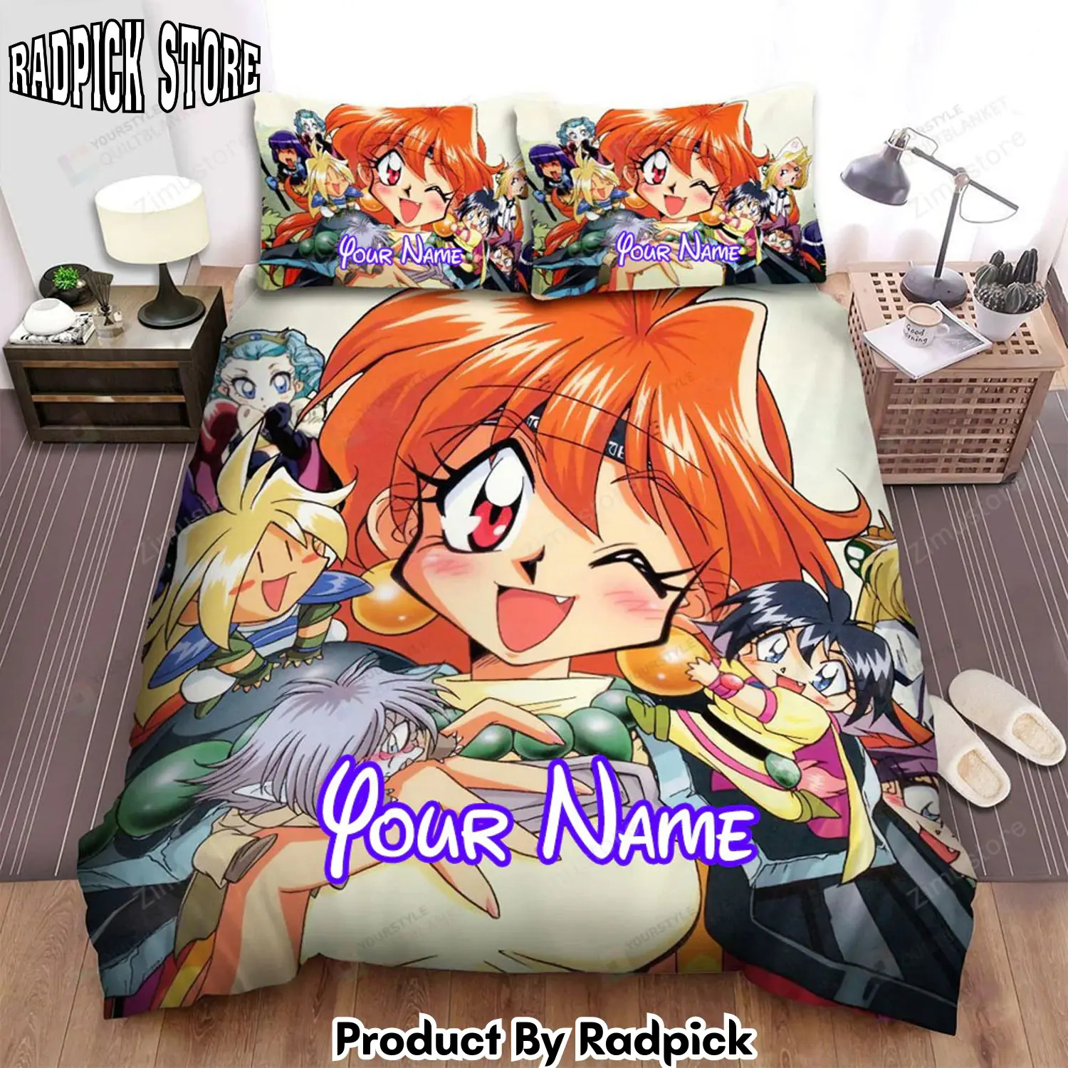 Radpick slayers lina inverse anime bed sheets spread comforter duvet cover personalized name bedding sets rp3272273